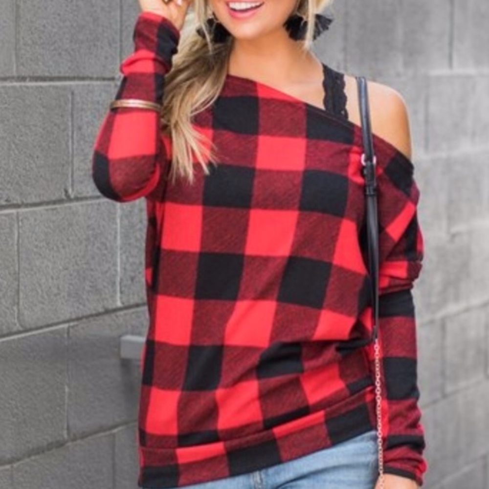 MICAH Off the Shoulder Top - RED - Picture 1 of 3